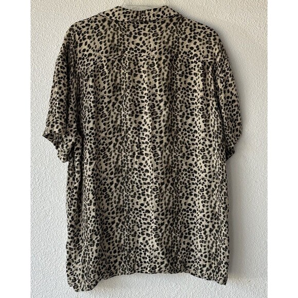 Pac Sun Leopard Print Shirt Short Sleeve Button Down Collar Size M - Picture 8 of 12